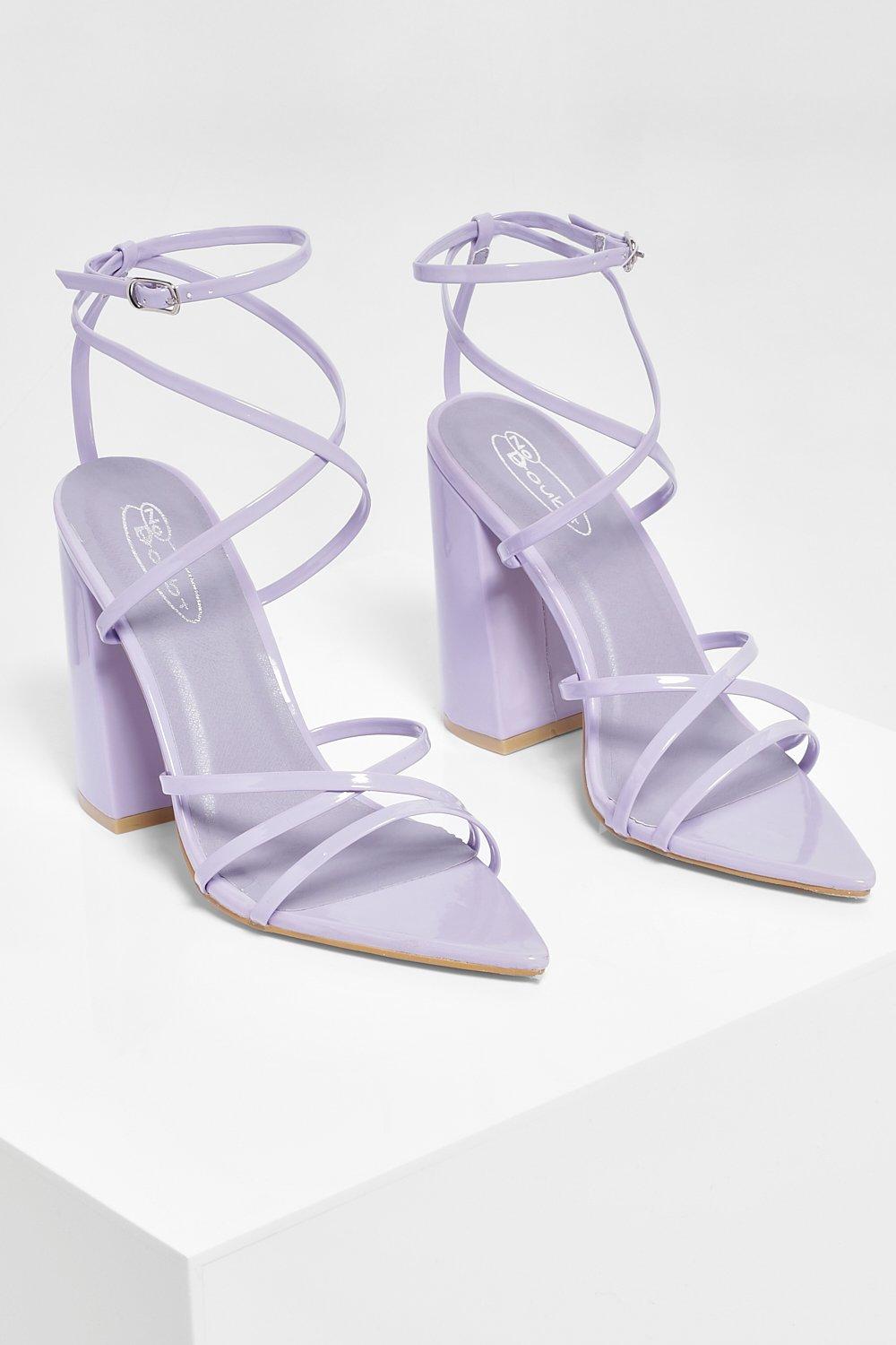 lilac barely there heels