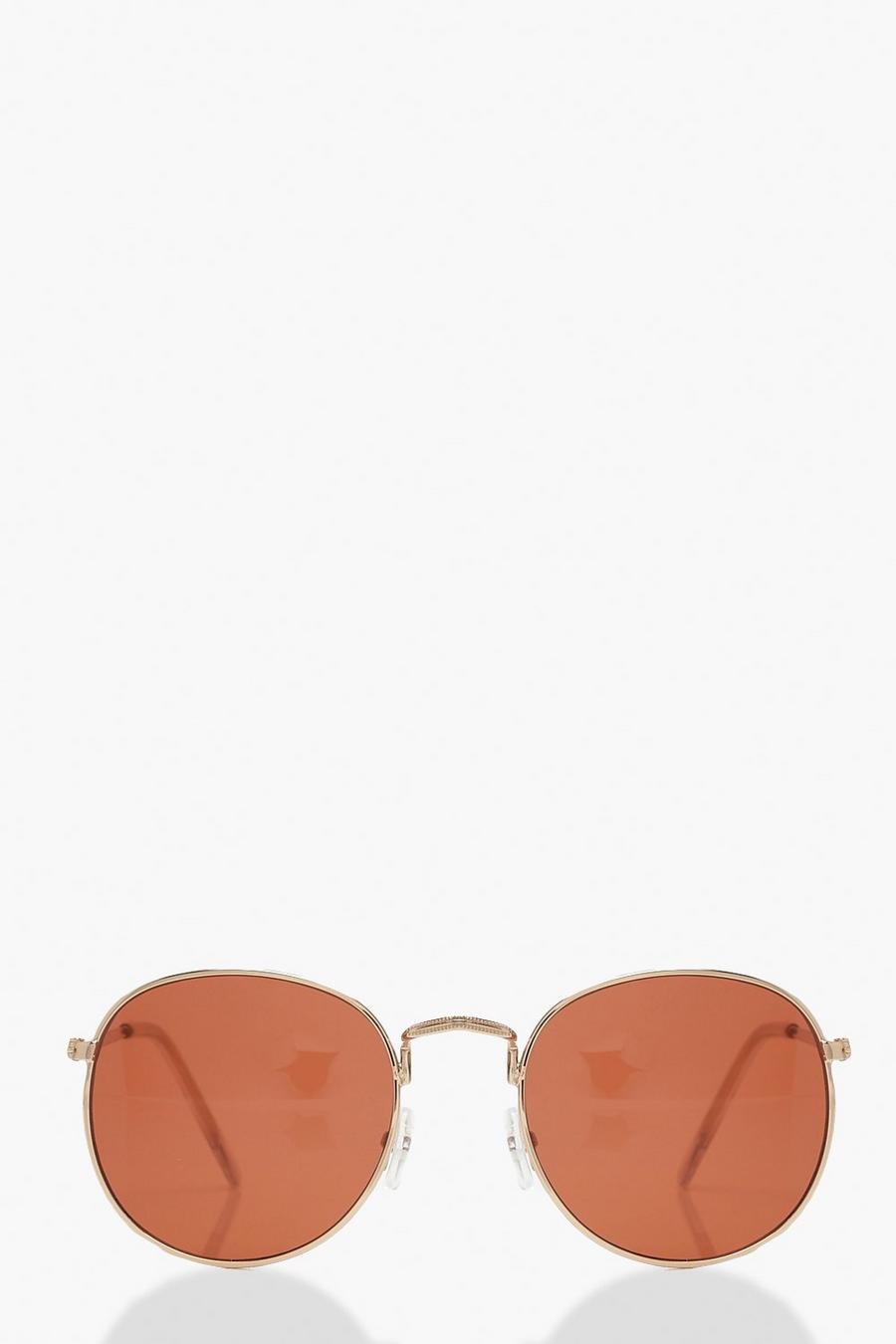 Red Coloured Lens Round Sunglasses image number 1