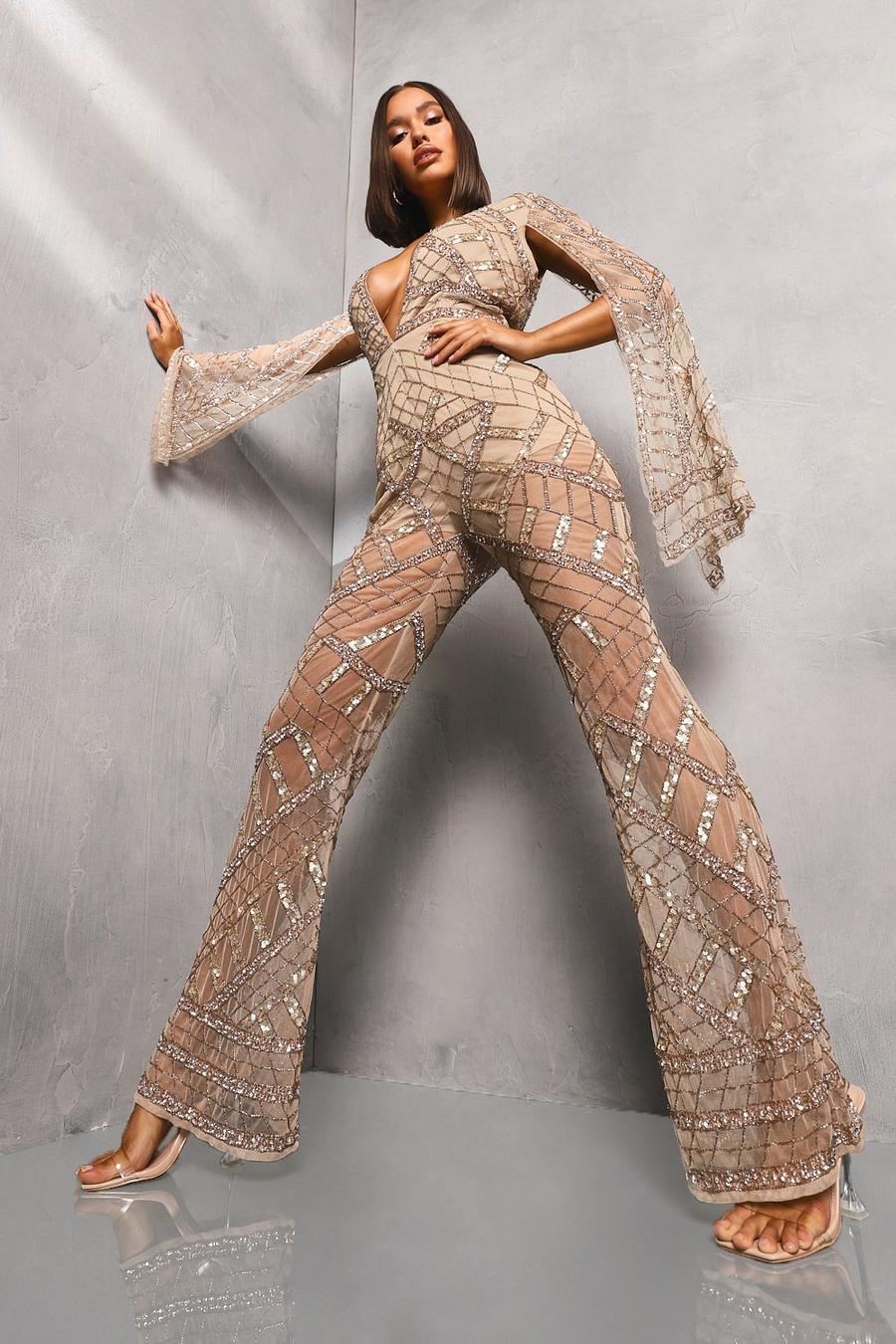 Premium Embellished Cap Sleeve Jumpsuit | boohoo USA Premium Embellished Cap Sleeve Jumpsuit | boohoo USA