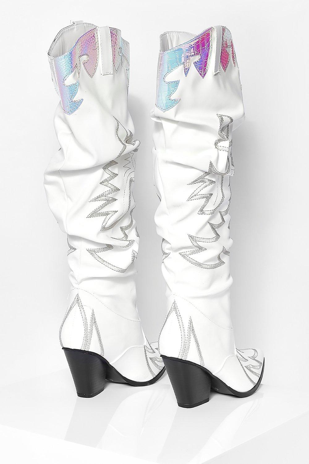 white knee high western boots