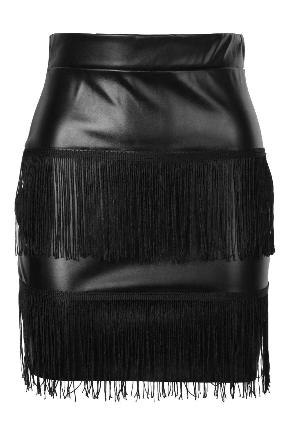 Fringe skirt boohoo sale