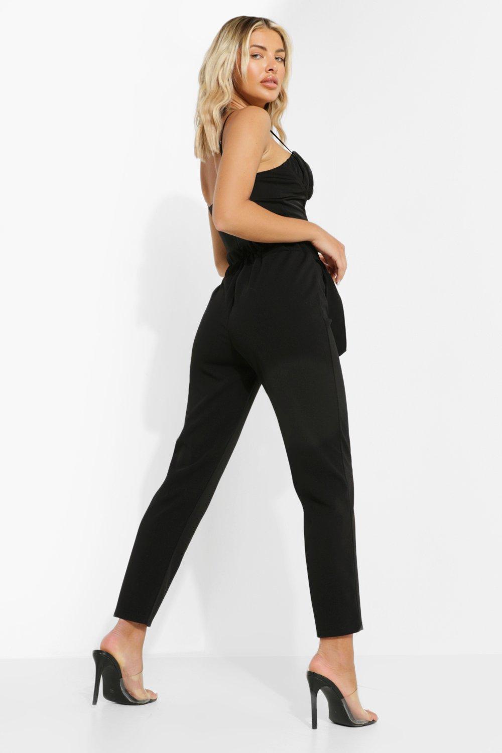 Deep Waist Band High Waist Trouser | boohoo