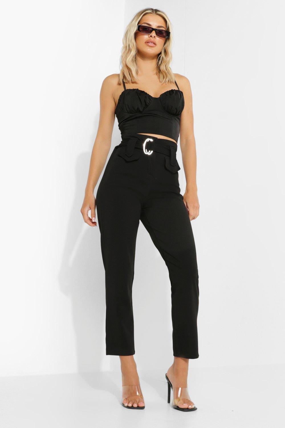 Deep Waist Band High Waist Trouser | boohoo Deep Waist Band High Waist Trouser | boohoo