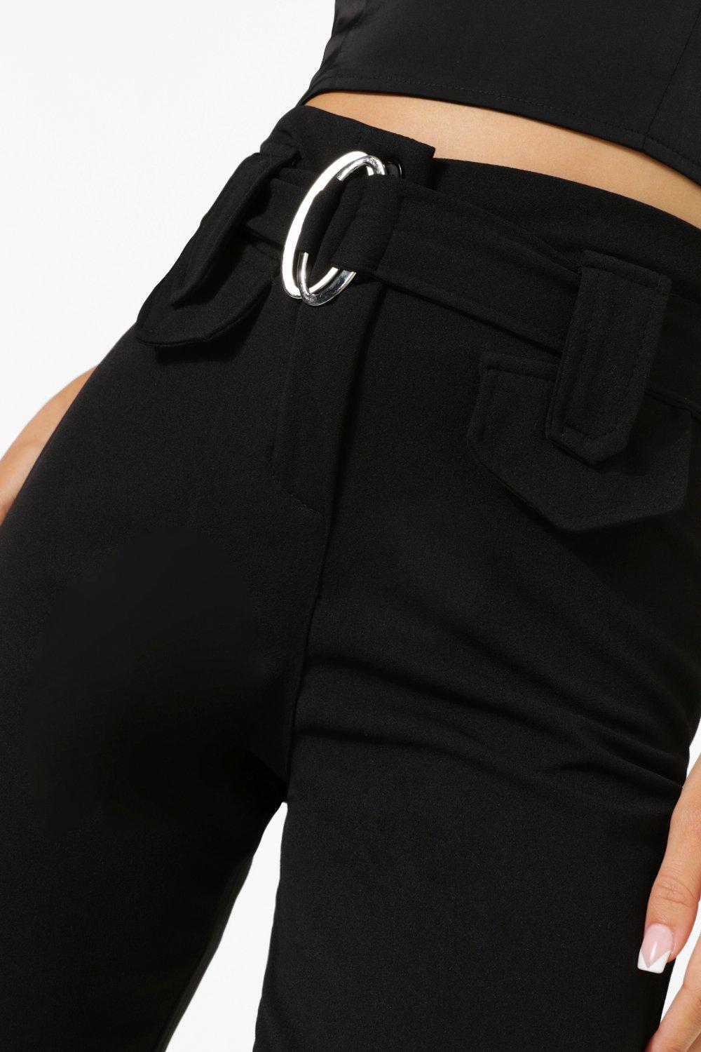 Deep Waist Band High Waist Trouser | boohoo