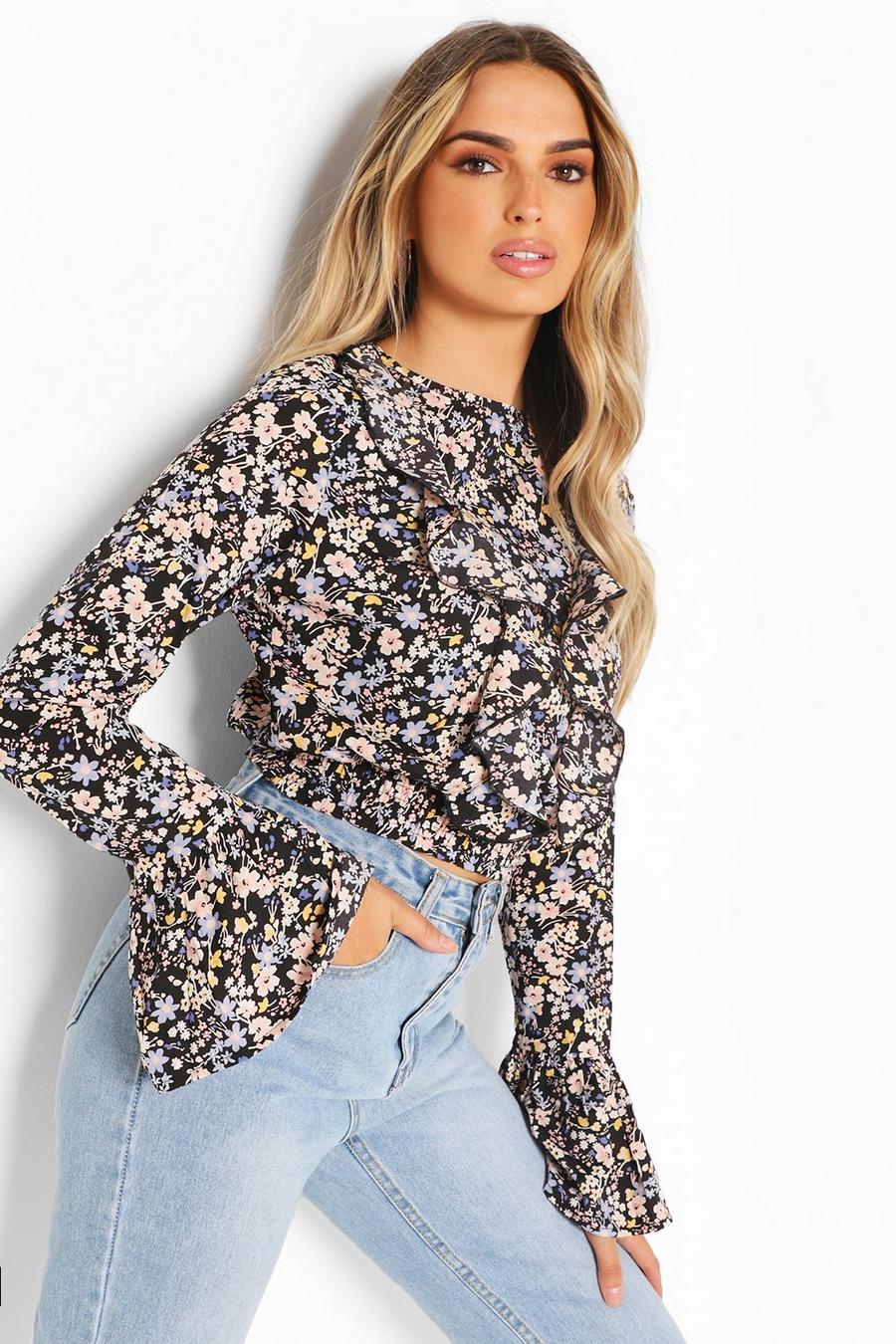 Ditsy Print Ruffle Detail Top image number 1