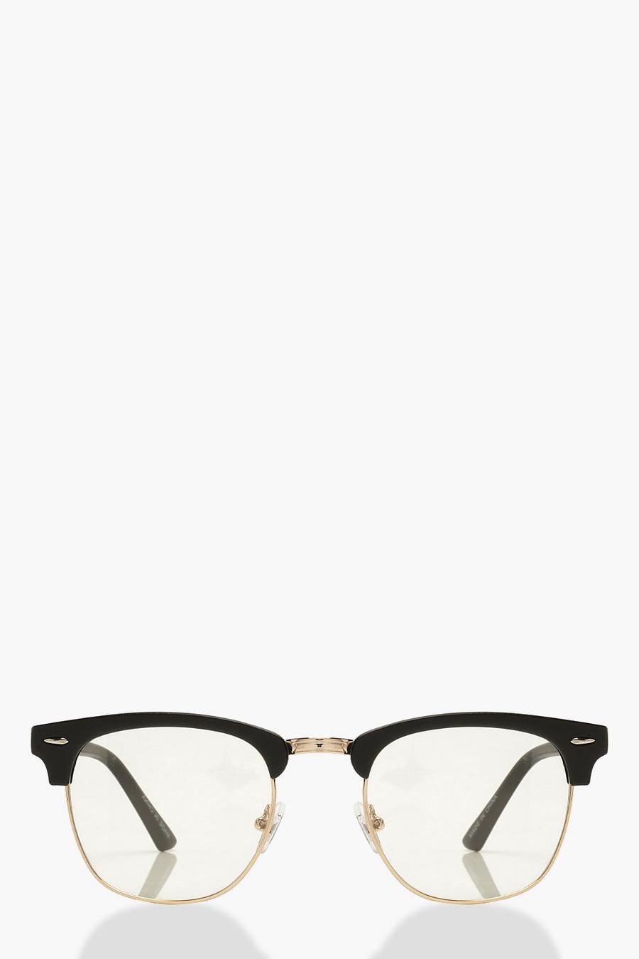 Gafas de moda estilo Clubman con lentes transparentes image number 1