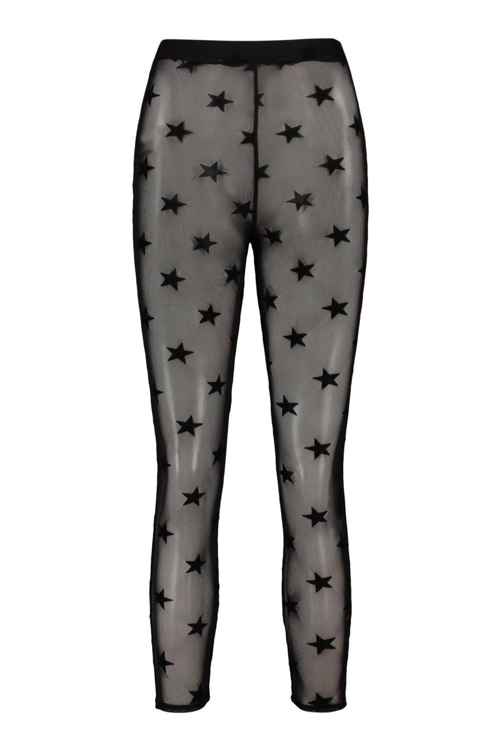 Star Flocked Legging boohoo CA