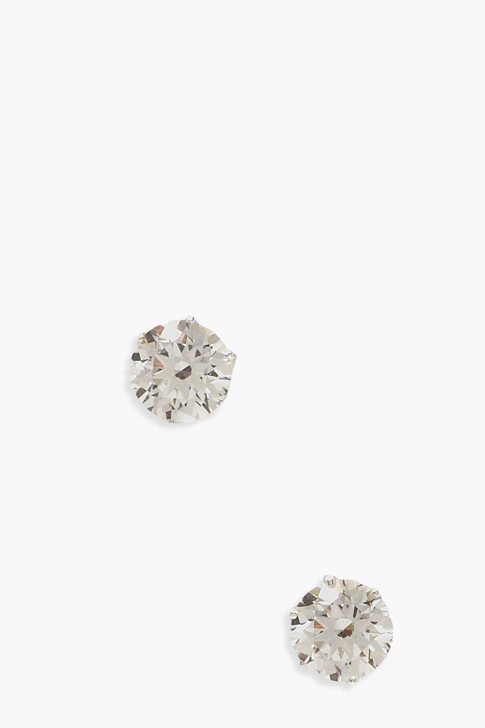silver diamante stud earrings