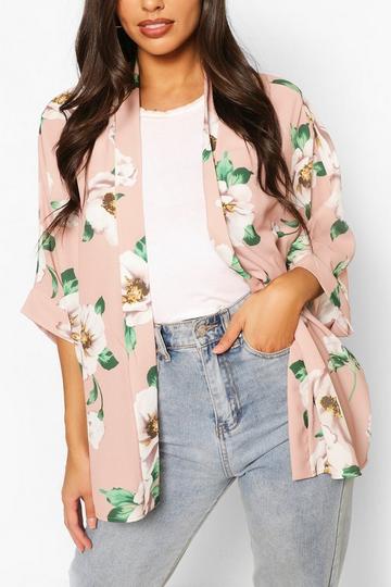 Floral Print Kimono blush