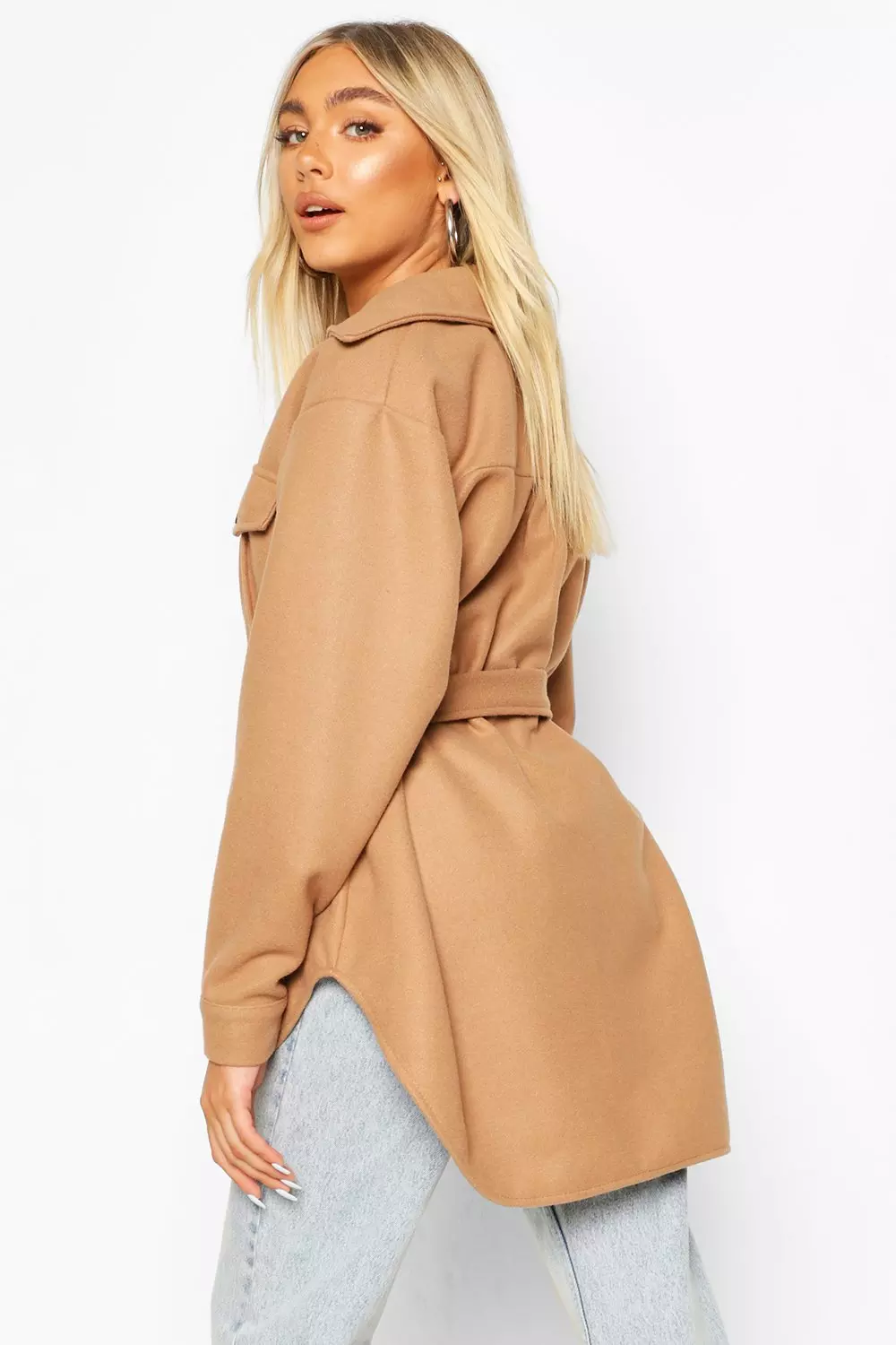 Black Belted Utility Shacket alternative image