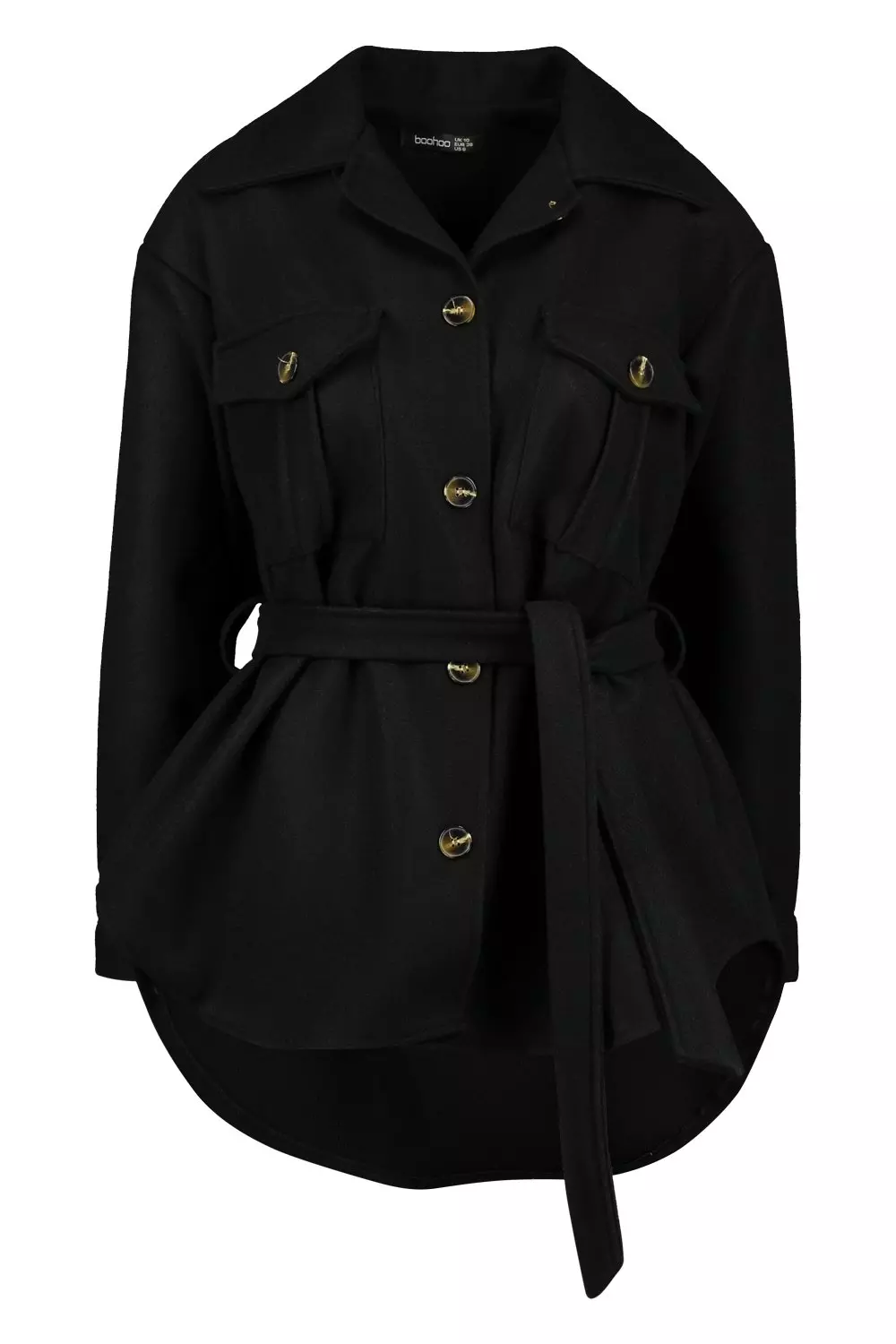 Black Belted Utility Shacket alternative image