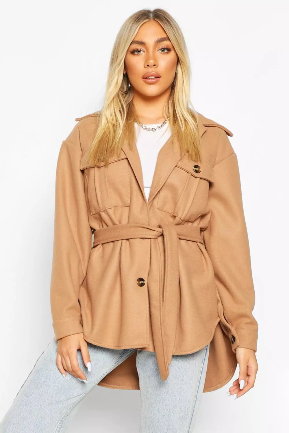 Black Belted Utility Shacket alternative image