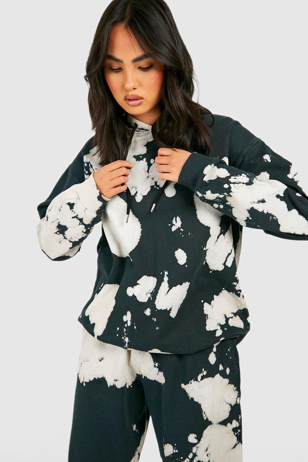 Black tie dye hoodie women's sale