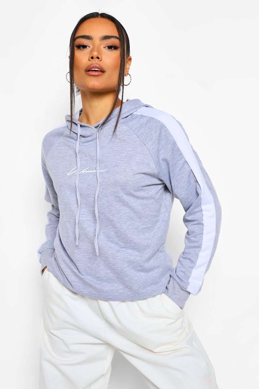 Grey marl Woman Oversize hoodie med tryck image number 1