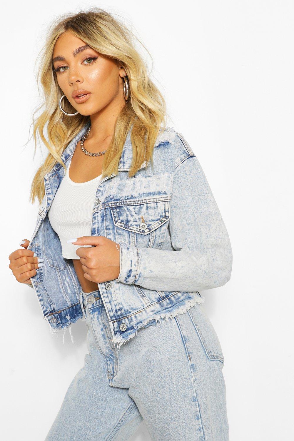 boohoo Cropped Jean Jacket