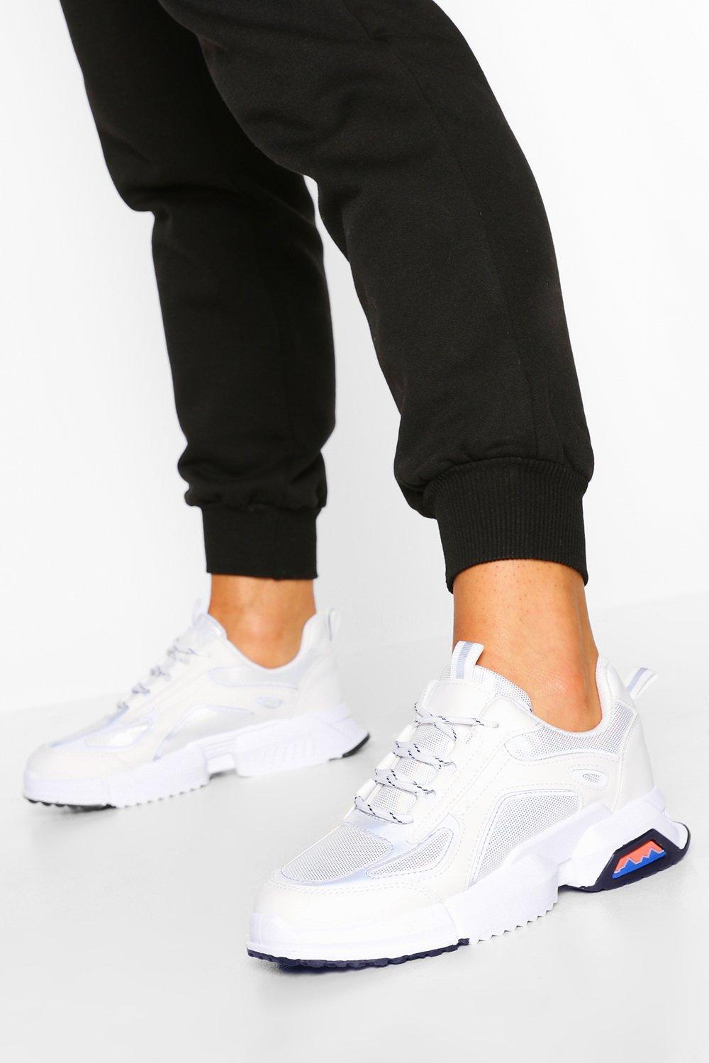 reflective chunky trainers