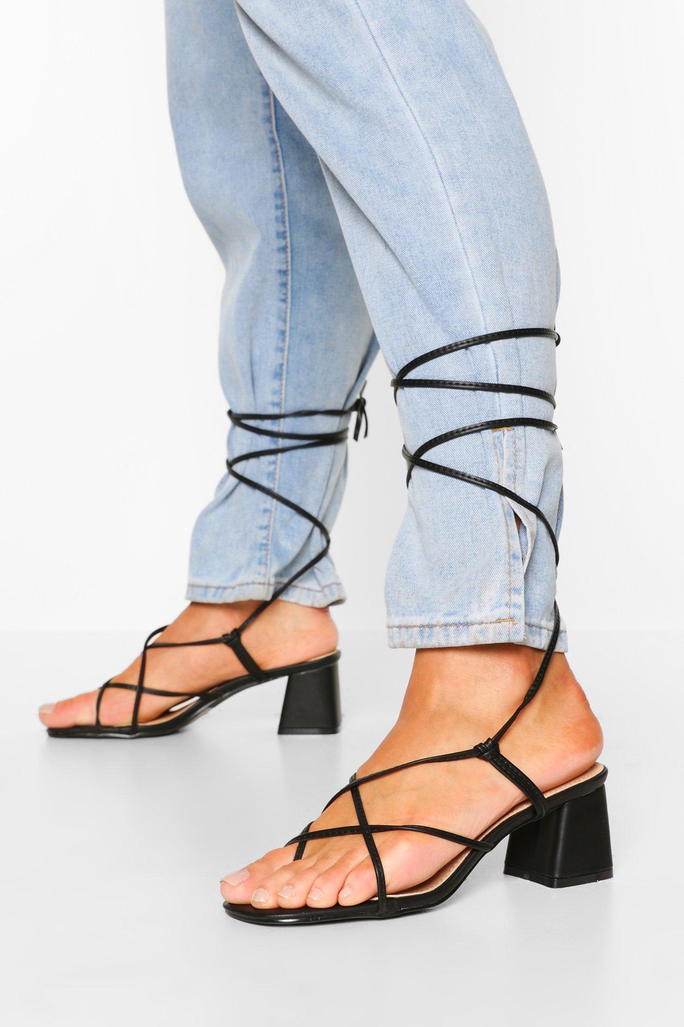 boohoo low block heel
