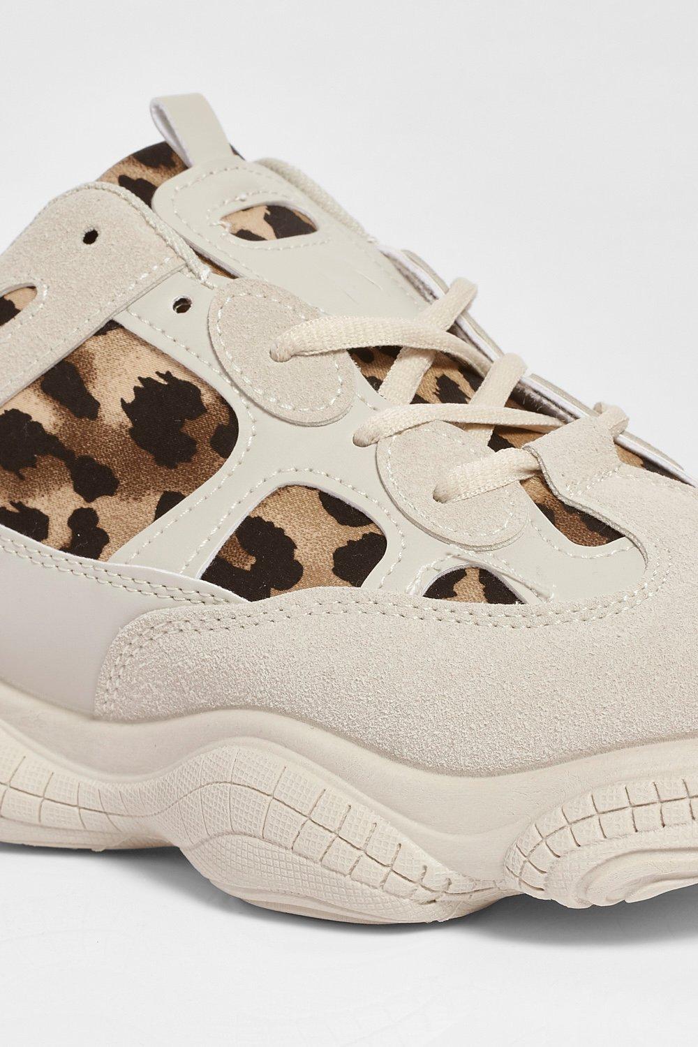 animal print chunky trainers