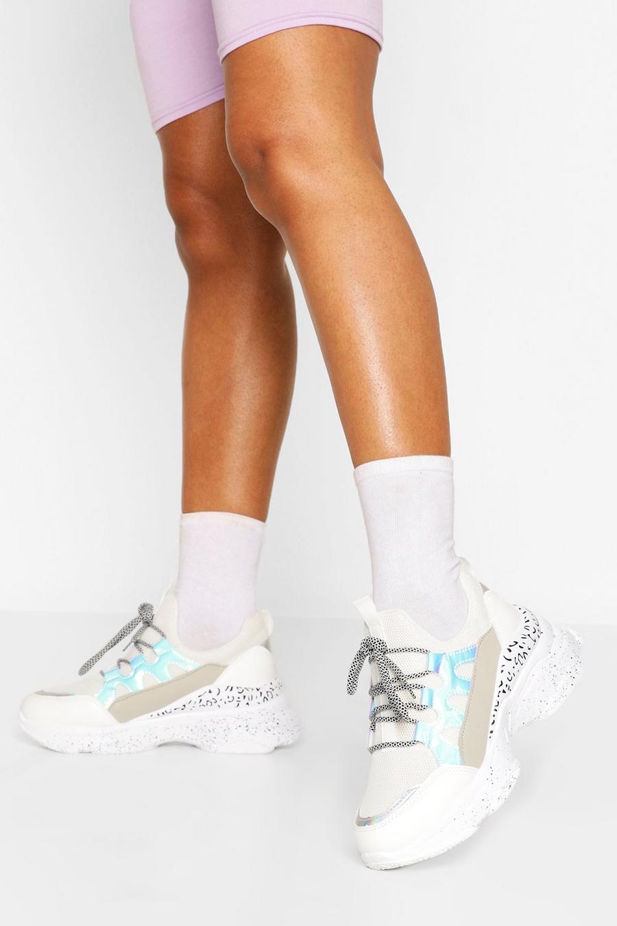 Zapatillas deportivas gruesas con pieza con estampado de leopardo image number 1