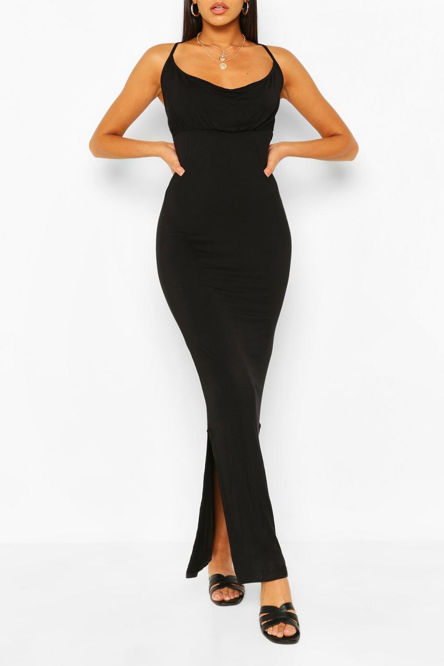 Black Rouche Bust Maxi Dress image number 1