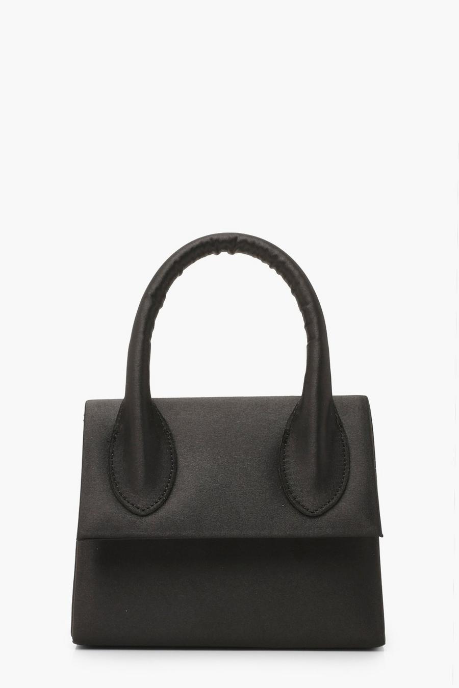 Satin Structured Handle Grab Bag & Chain image number 1