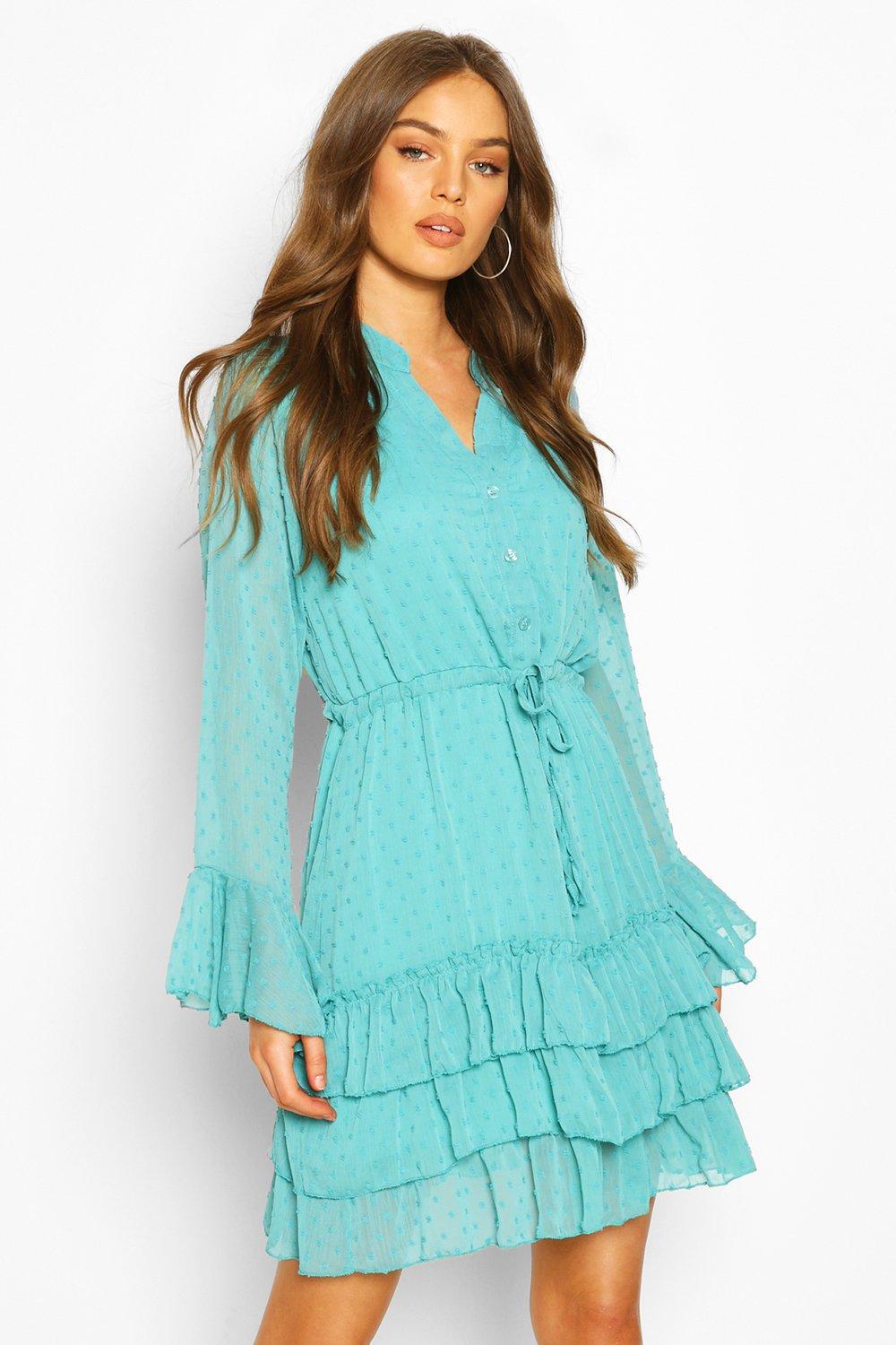 boohoo turquoise dress