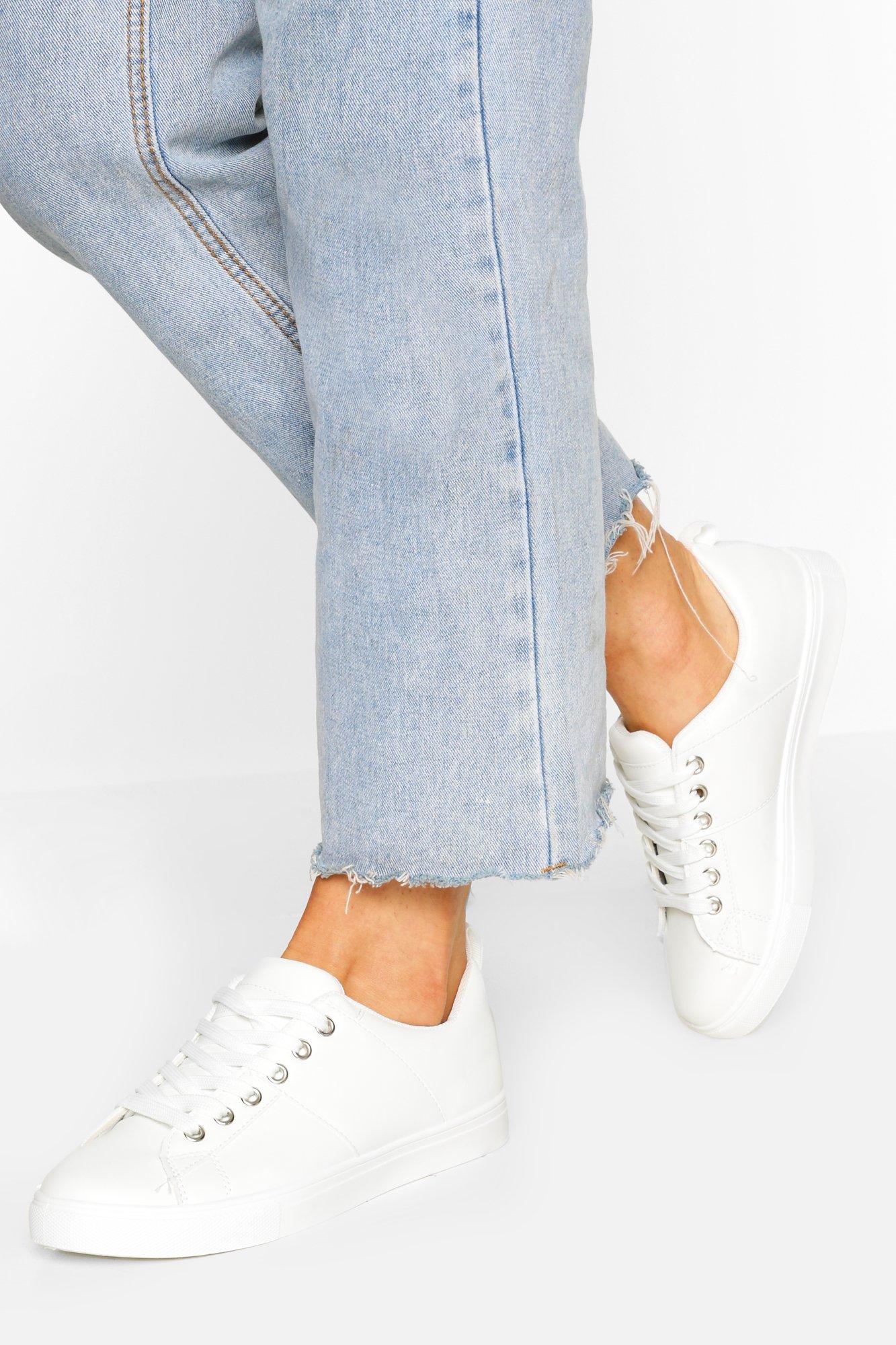 basic white sneakers