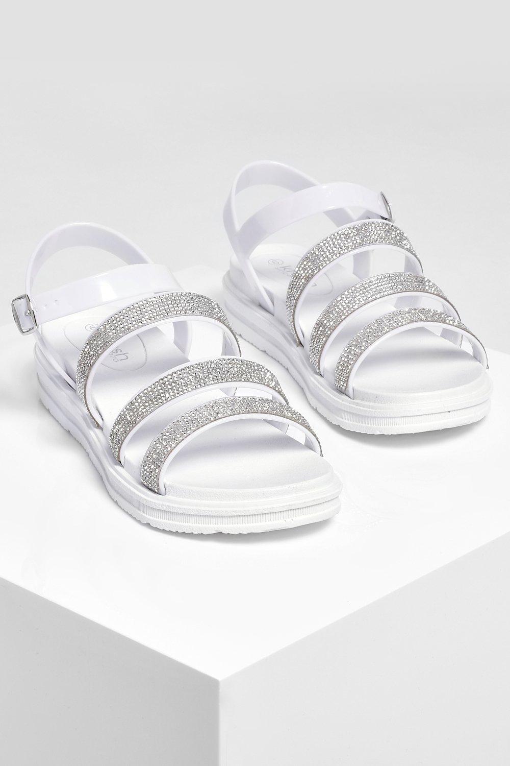 white diamante sandals
