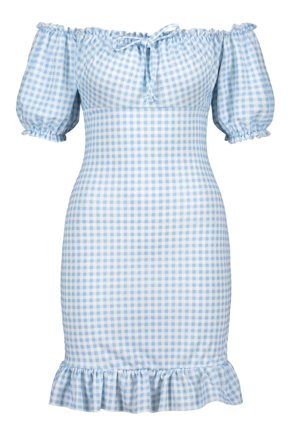 Gingham store milkmaid dress