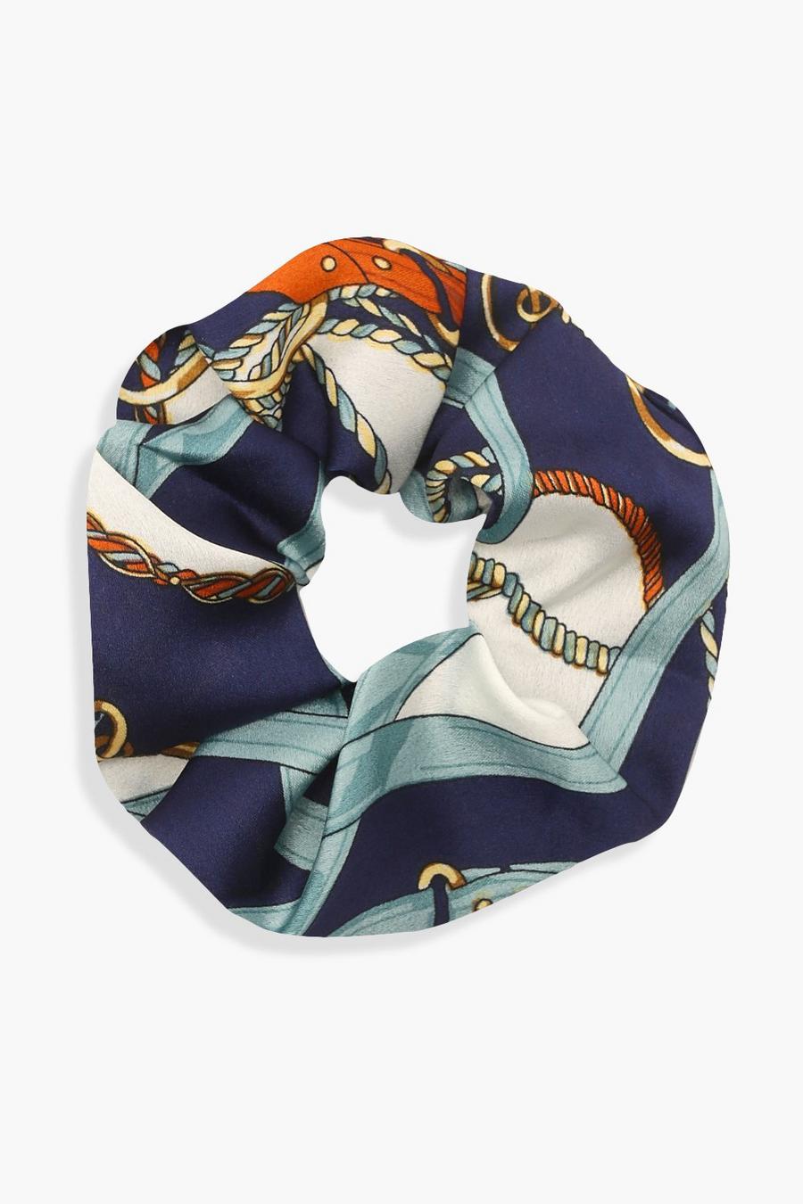 Blue Chain Print Scrunchie image number 1