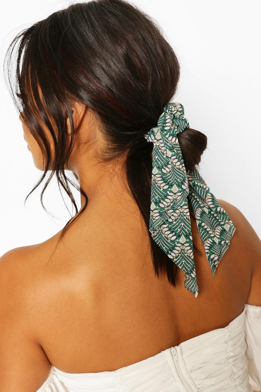 Elastico e foulard per capelli con motivo in lurex image number 1