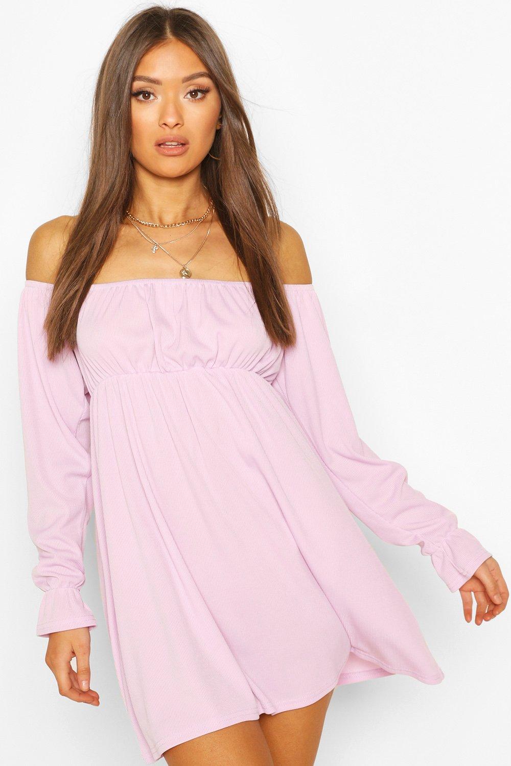 Off the shoulder babydoll dress sale