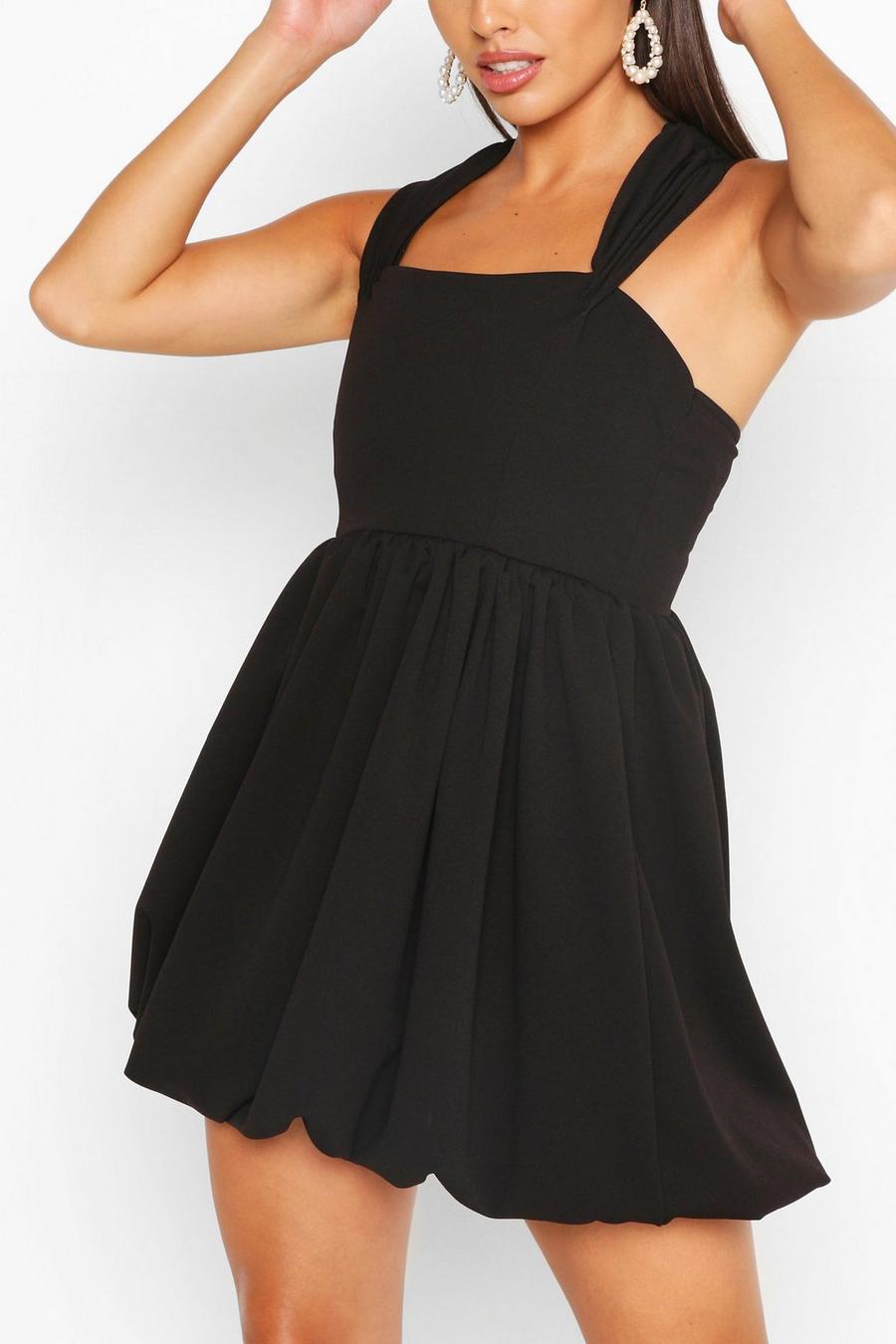 שחור שמלת סקייטר ברדו בסגנון כדורי נפוח image number 1