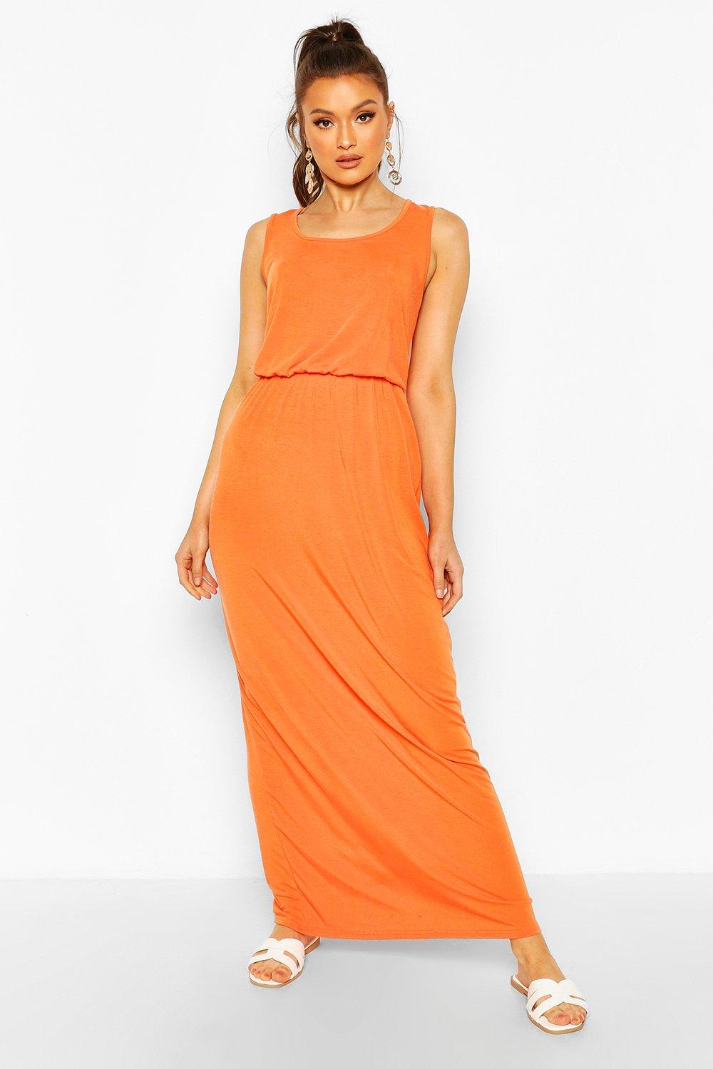 boohoo orange maxi dress