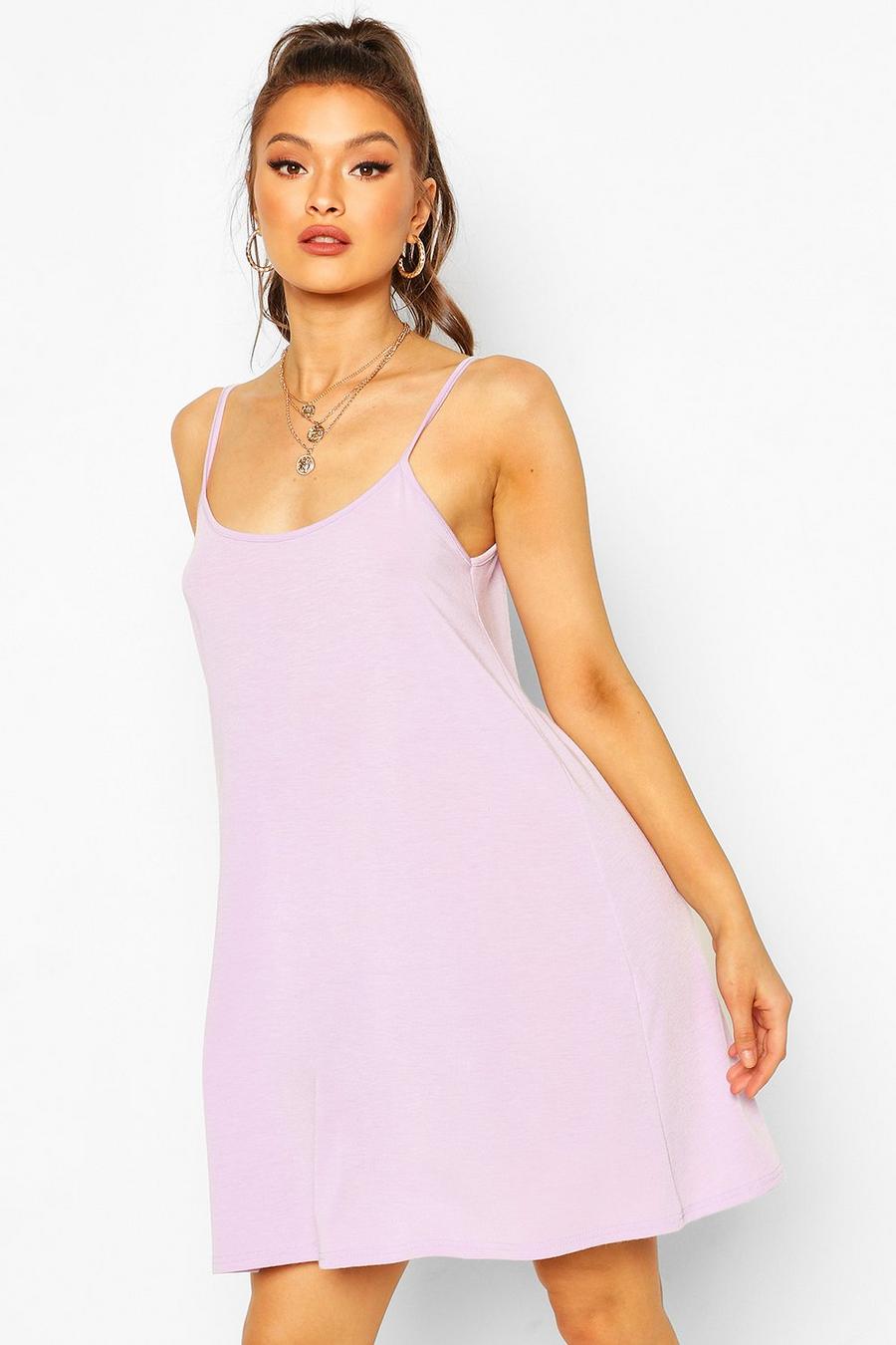 Lilac Basic Strappy Floaty Dress image number 1