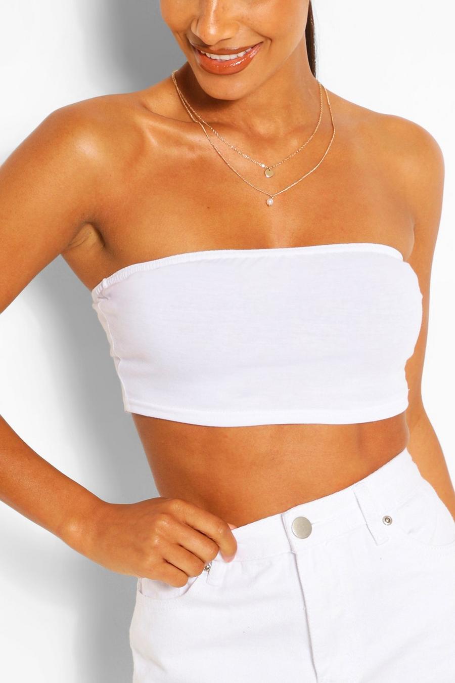 White Recycled Basic Bandeau Top image number 1