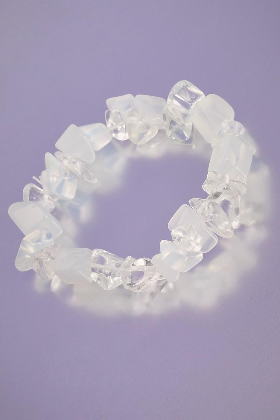 Bracciale con cristallo opalite, Bianco image number 1