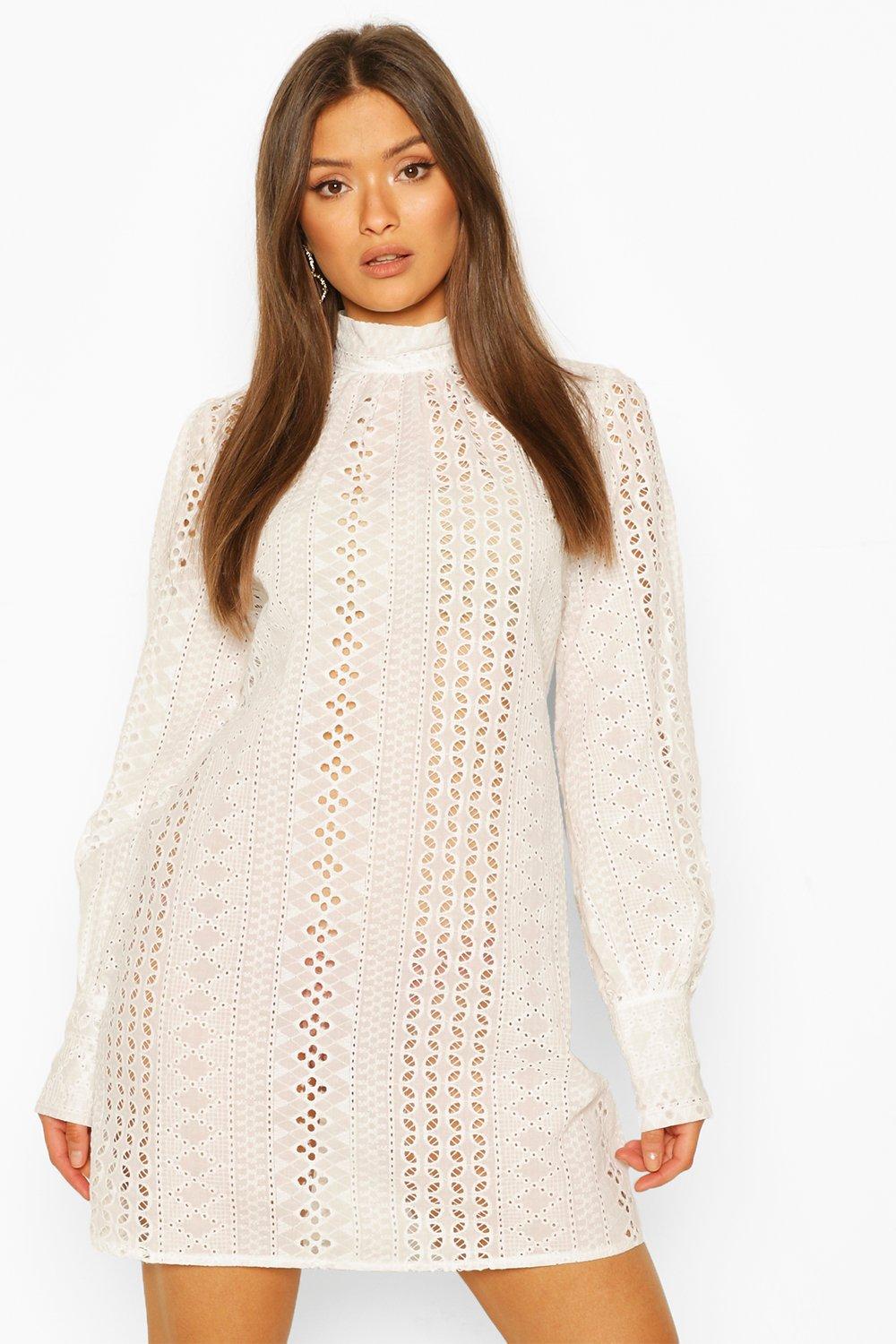 boohoo broderie dress