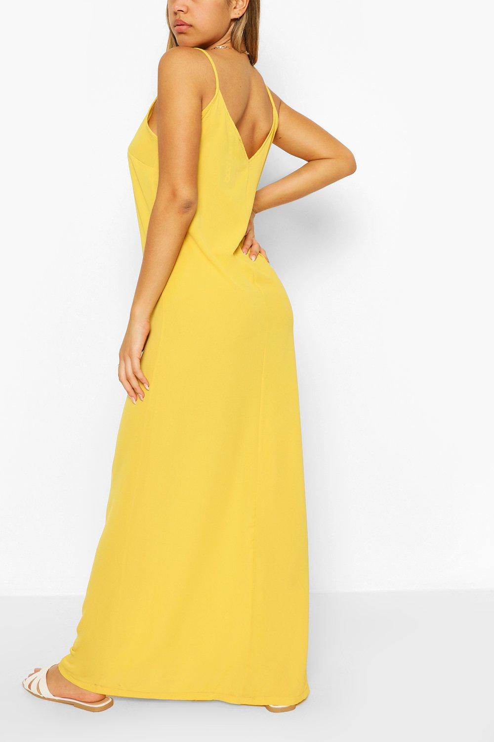 Women s Plain Strappy Maxi Dress Boohoo UK