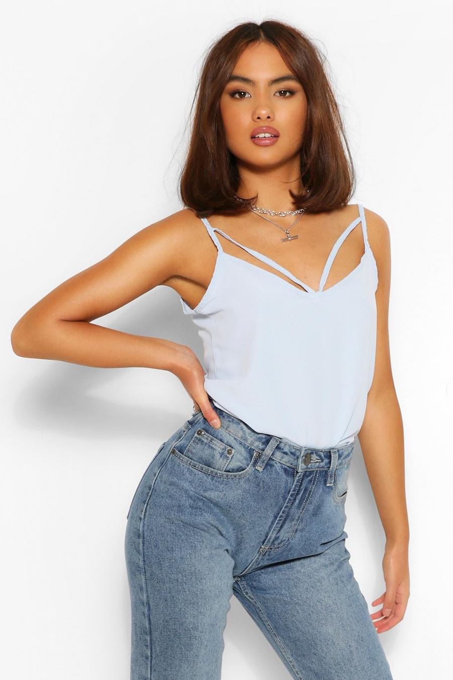 Cornflower blue Cut Out Cami Top image number 1