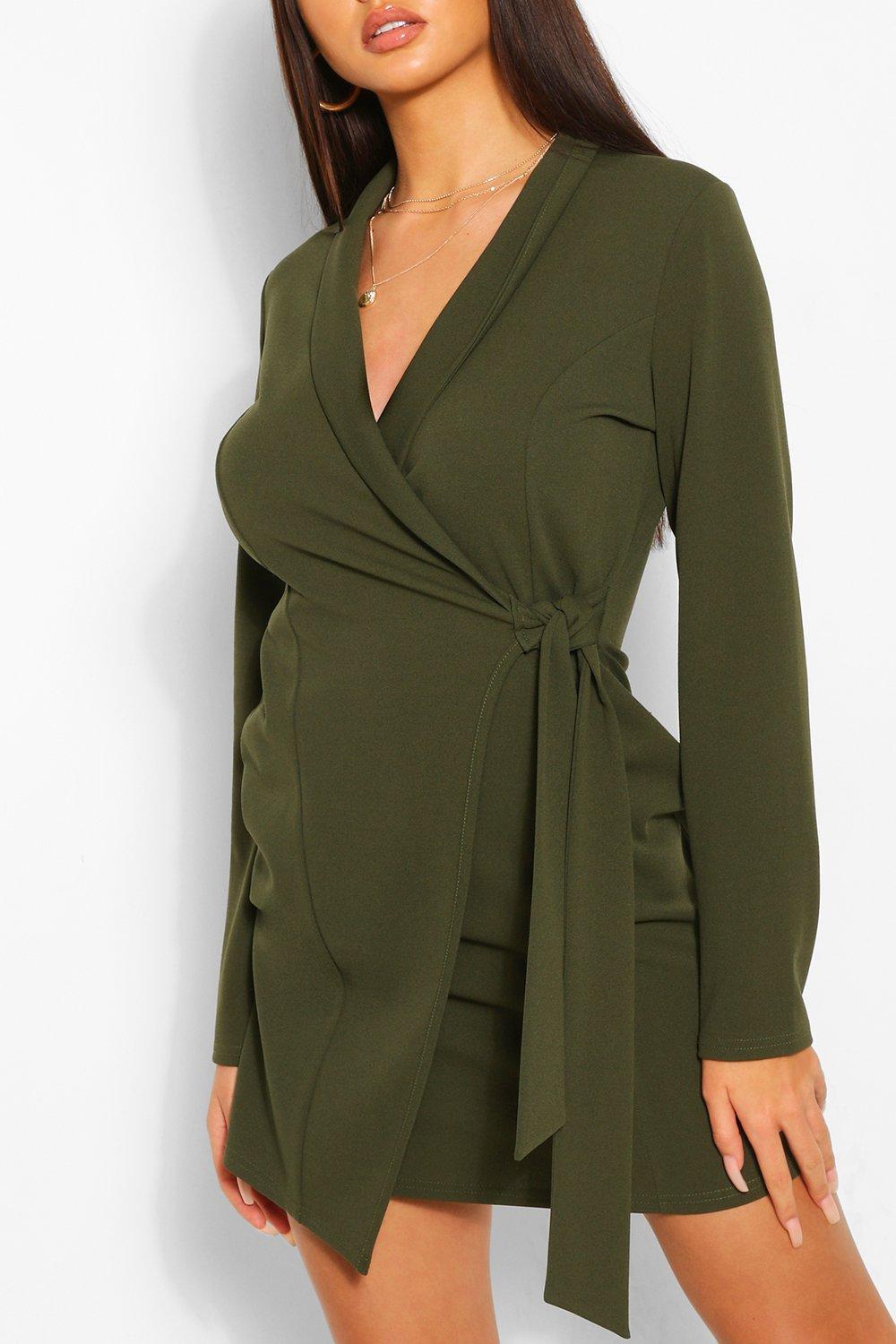 boohoo tie side blazer dress