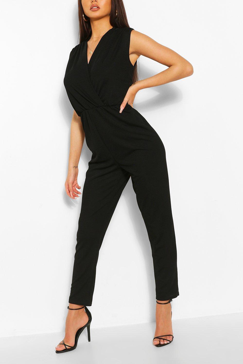 black tailored jumpsuit