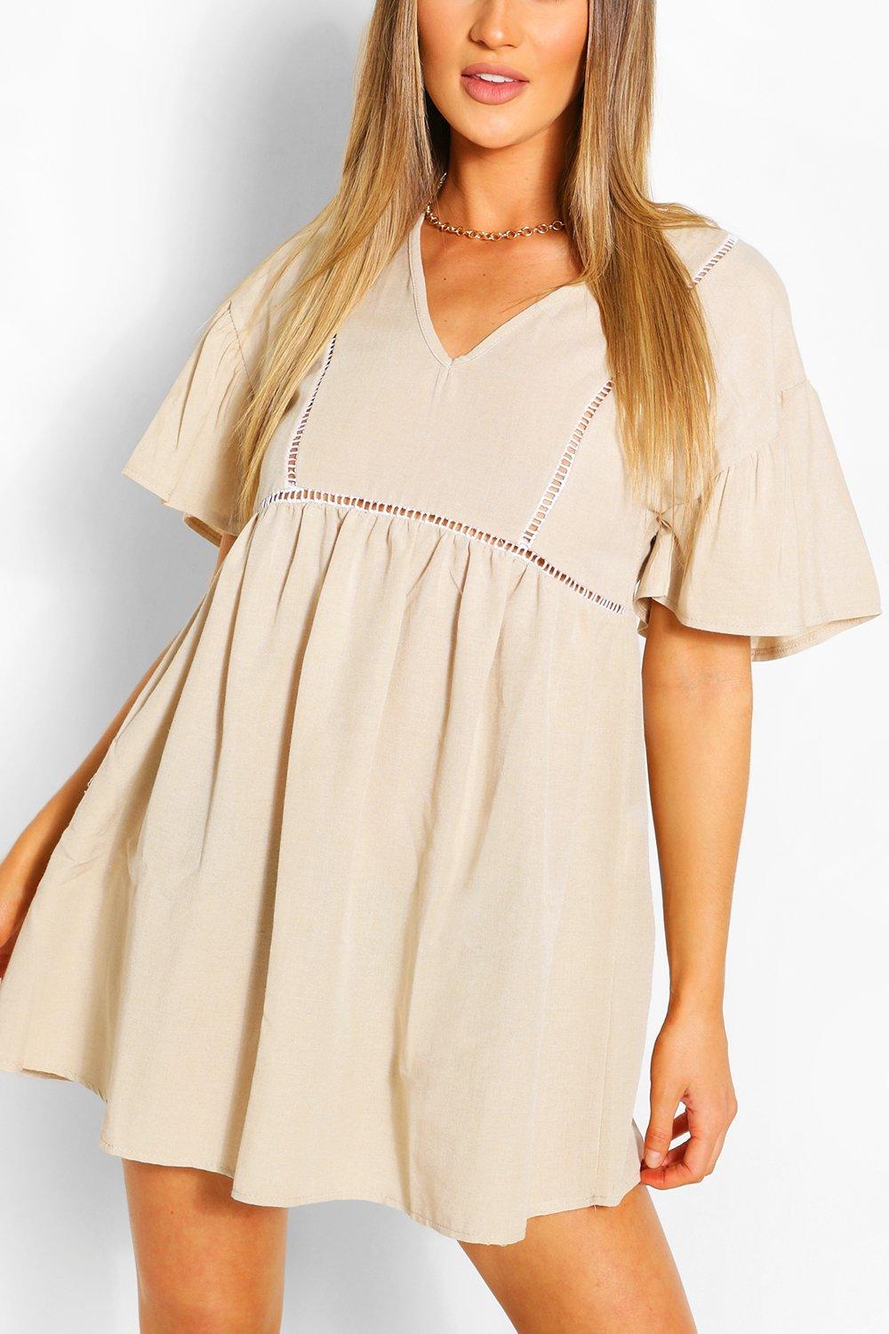 smock dress linen