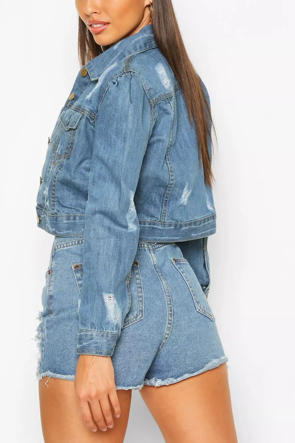 A3 Denim Women's Distressed Denim Jacket – Athletzo