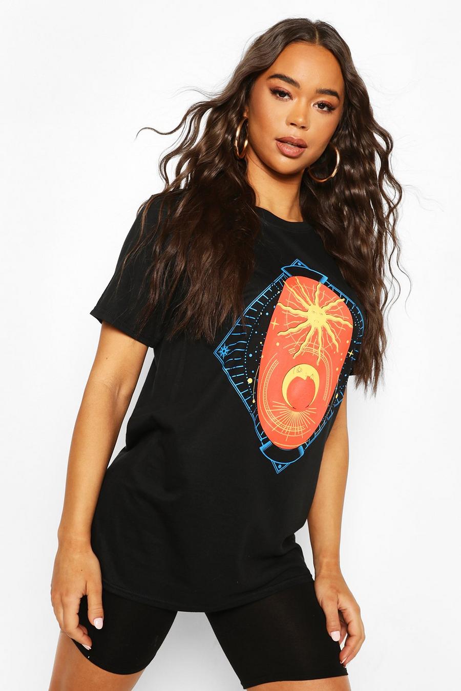 Cosmic Sun And Moon Graphic T-Shirt image number 1