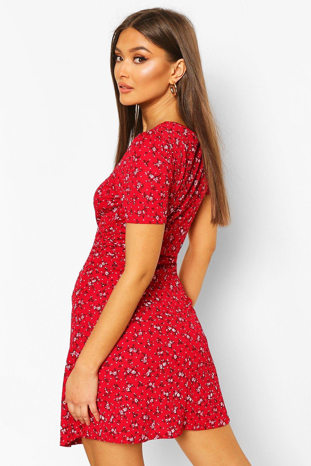 Boohoo square hotsell neck skater dress