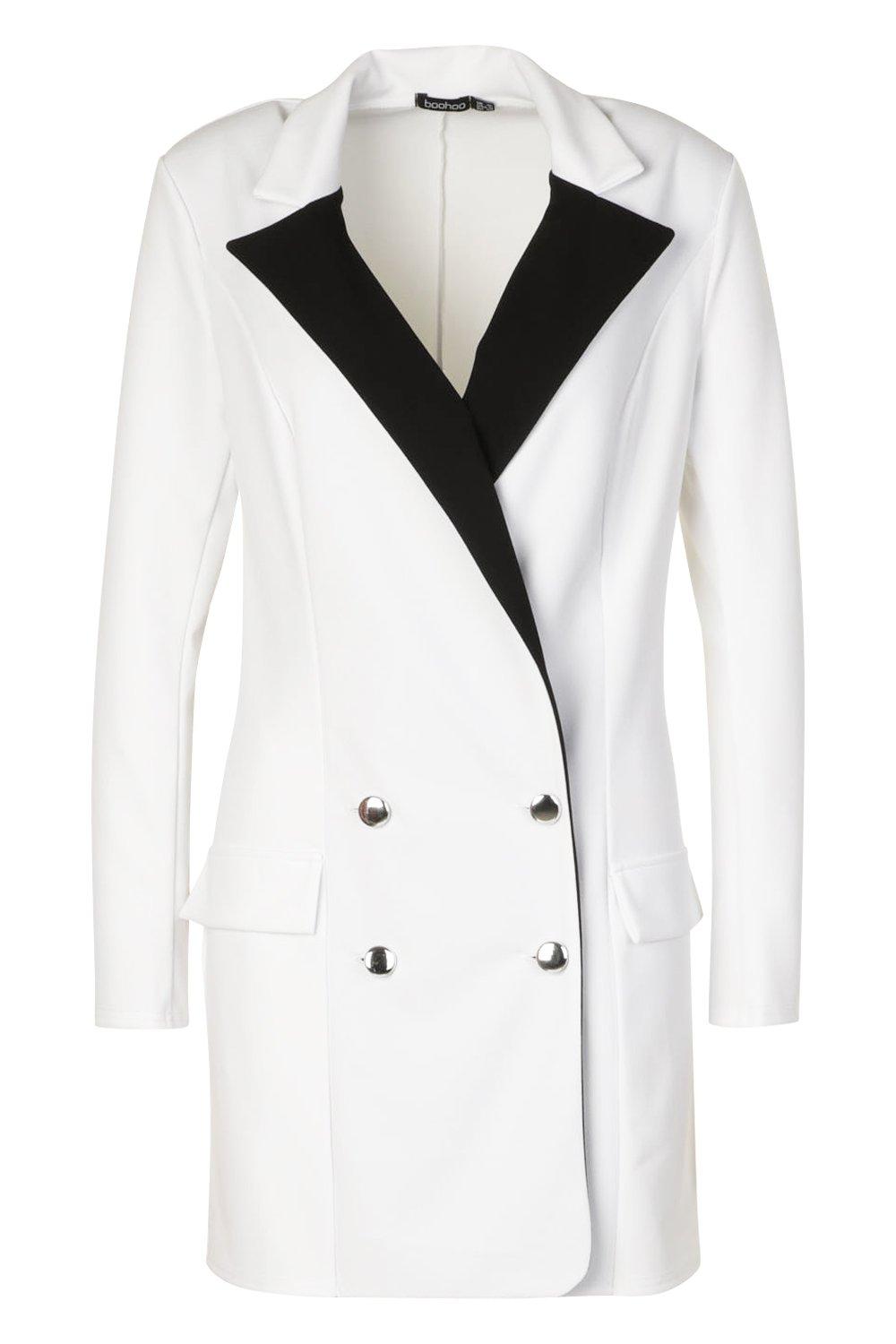 white tuxedo blazer dress