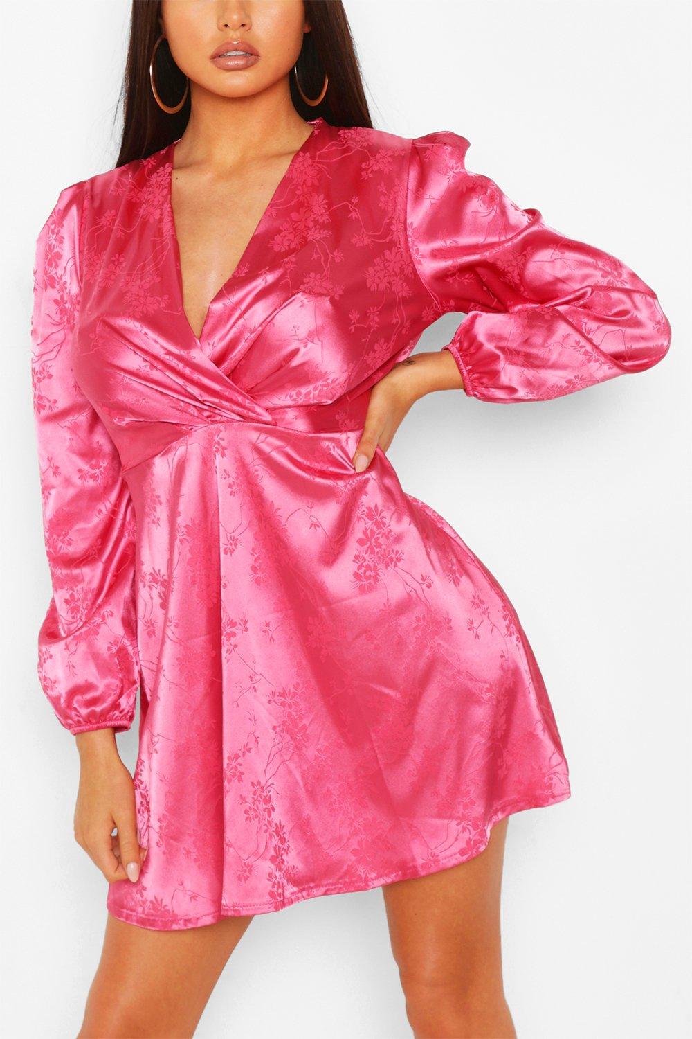 jacquard satin dress