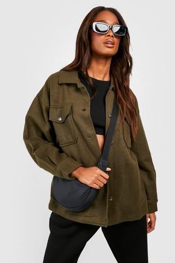 Soft Touch Oversized Shacket khaki