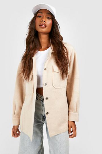 Soft Touch Oversized Shacket sand